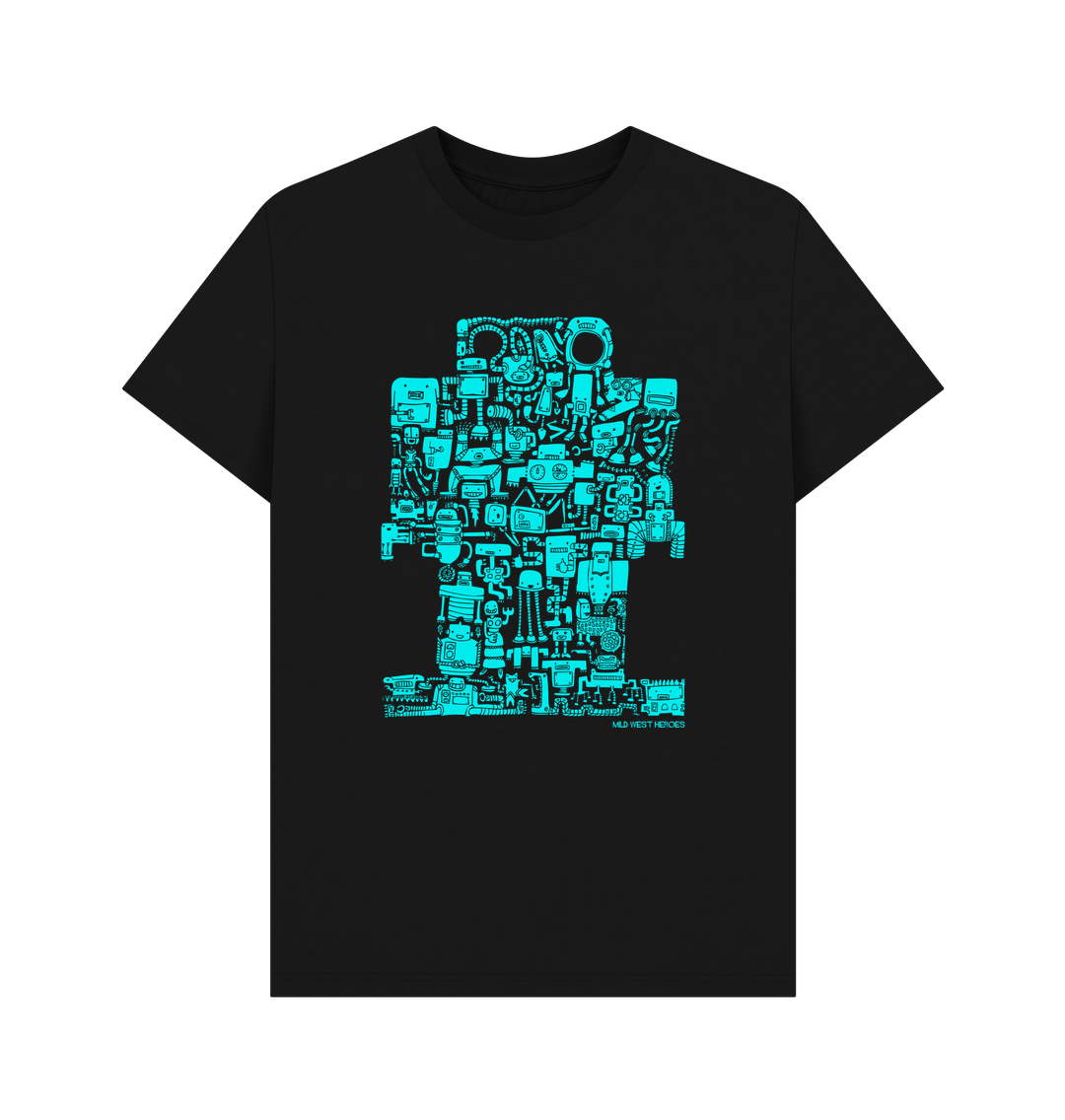 Black I Robots organic cotton t-shirt