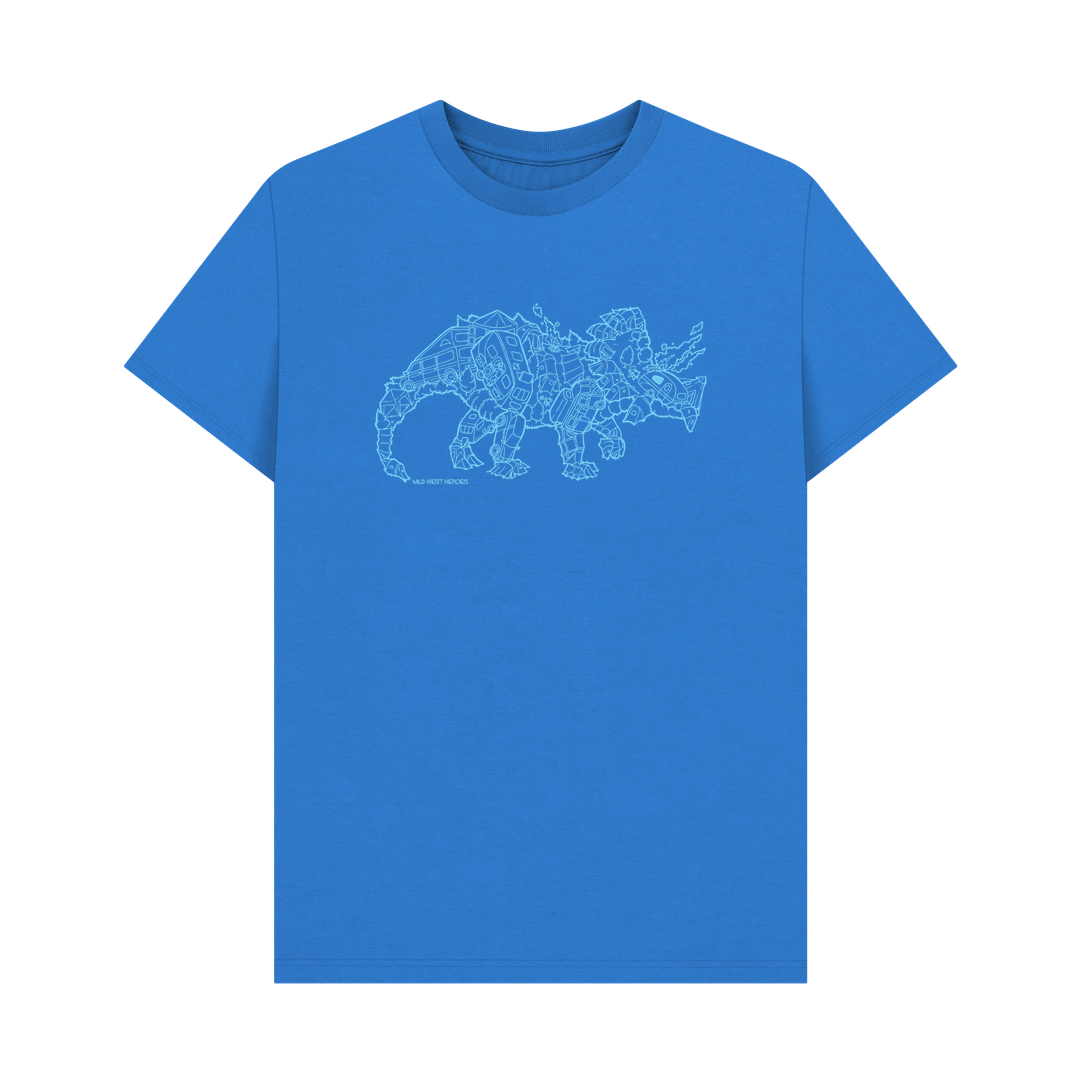 Bright Blue Camperceratops organic cotton t-shirt