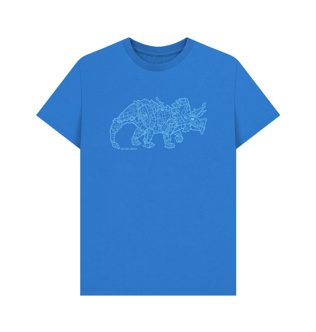 Bright Blue Camperceratops organic cotton t-shirt