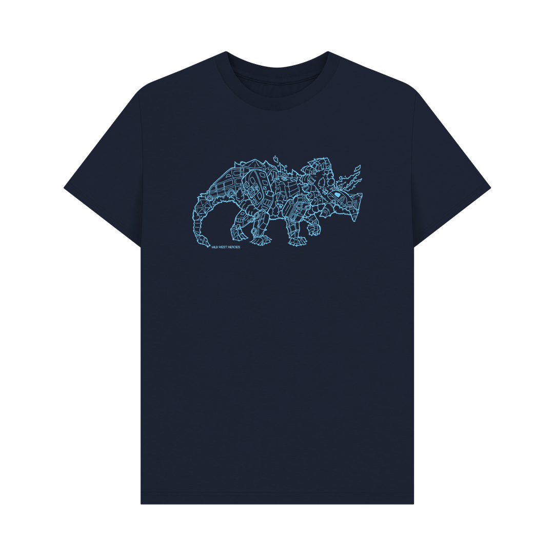 Navy Blue Camperceratops organic cotton t-shirt