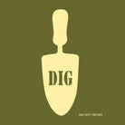 detail of Dig organic cotton t-shirt on green