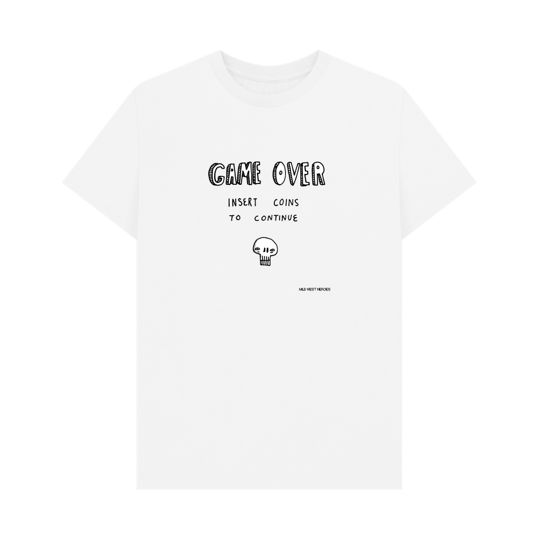 White Game Over graphic t-shirt