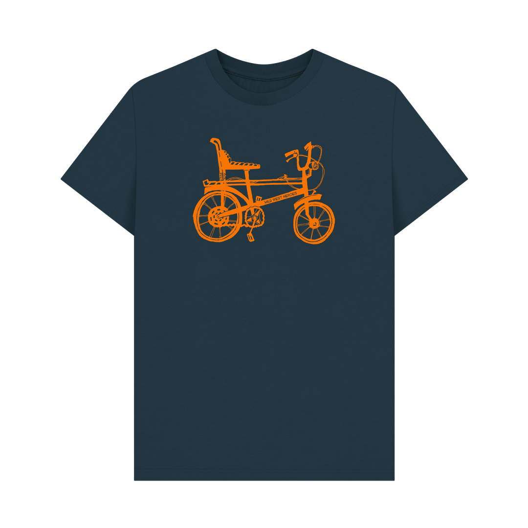 Denim Blue Chopper Bike graphic t-shirt