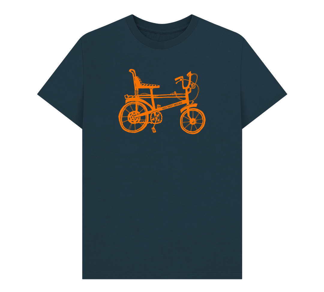 Denim Blue Chopper Bike graphic t-shirt