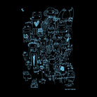 Detail of Help Me Escape This Drawing graphic t-shirt on black