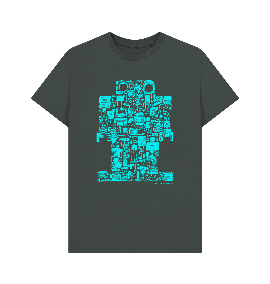 Dark Grey I Robots organic cotton t-shirt