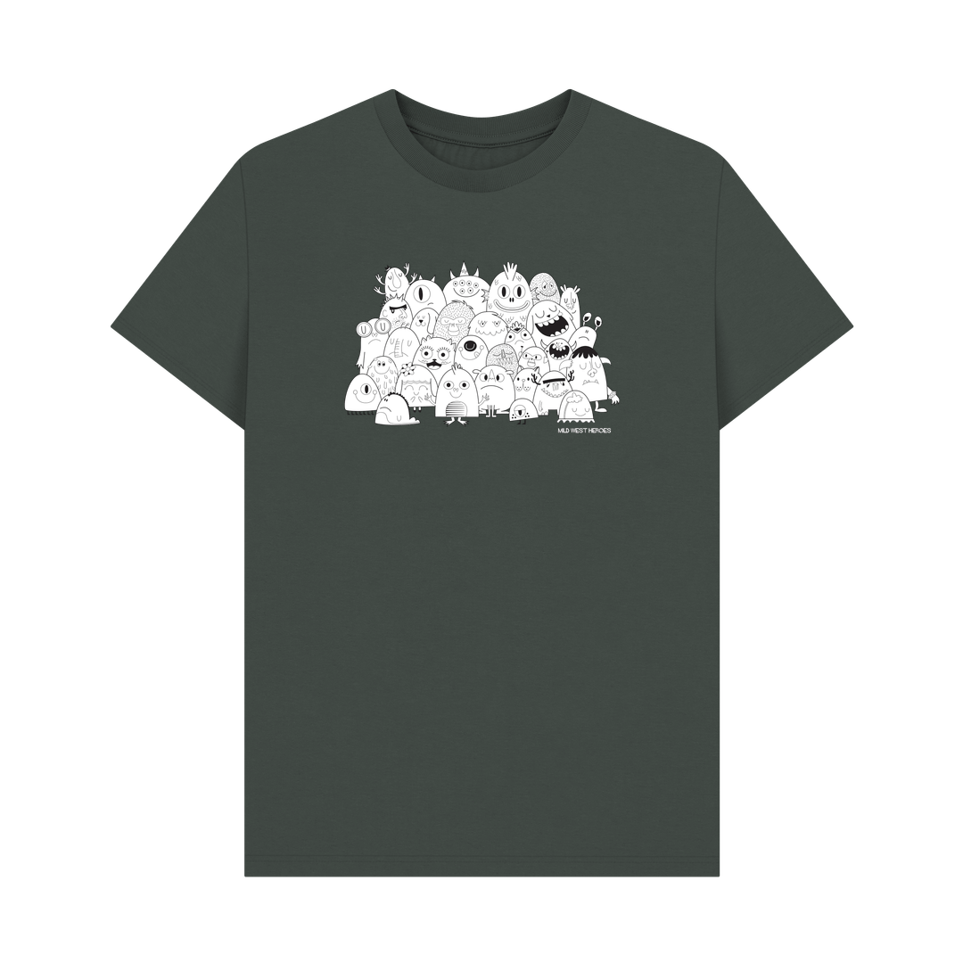 Dark Grey Monster Club graphic t-shirt