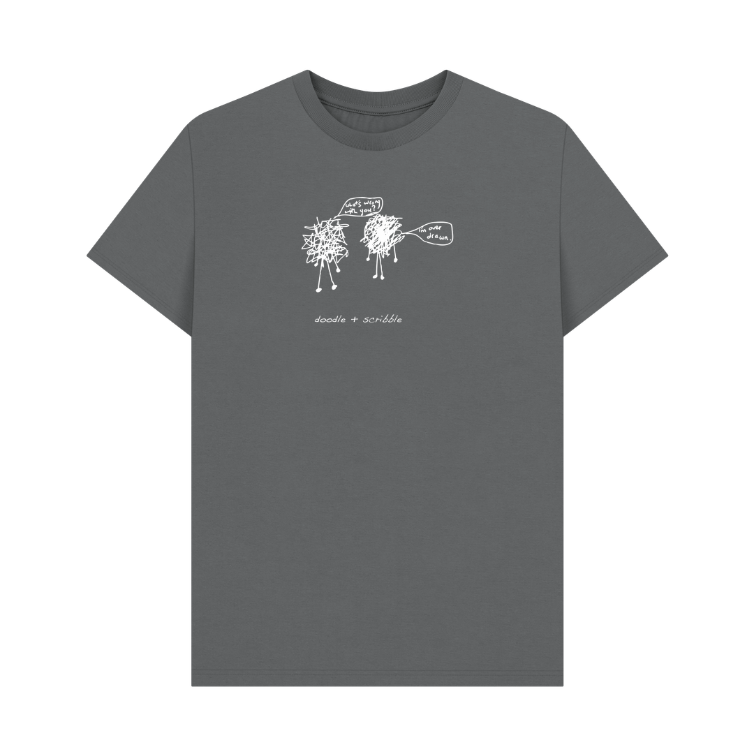 Slate Grey I'm Over Drawn graphic t-shirt