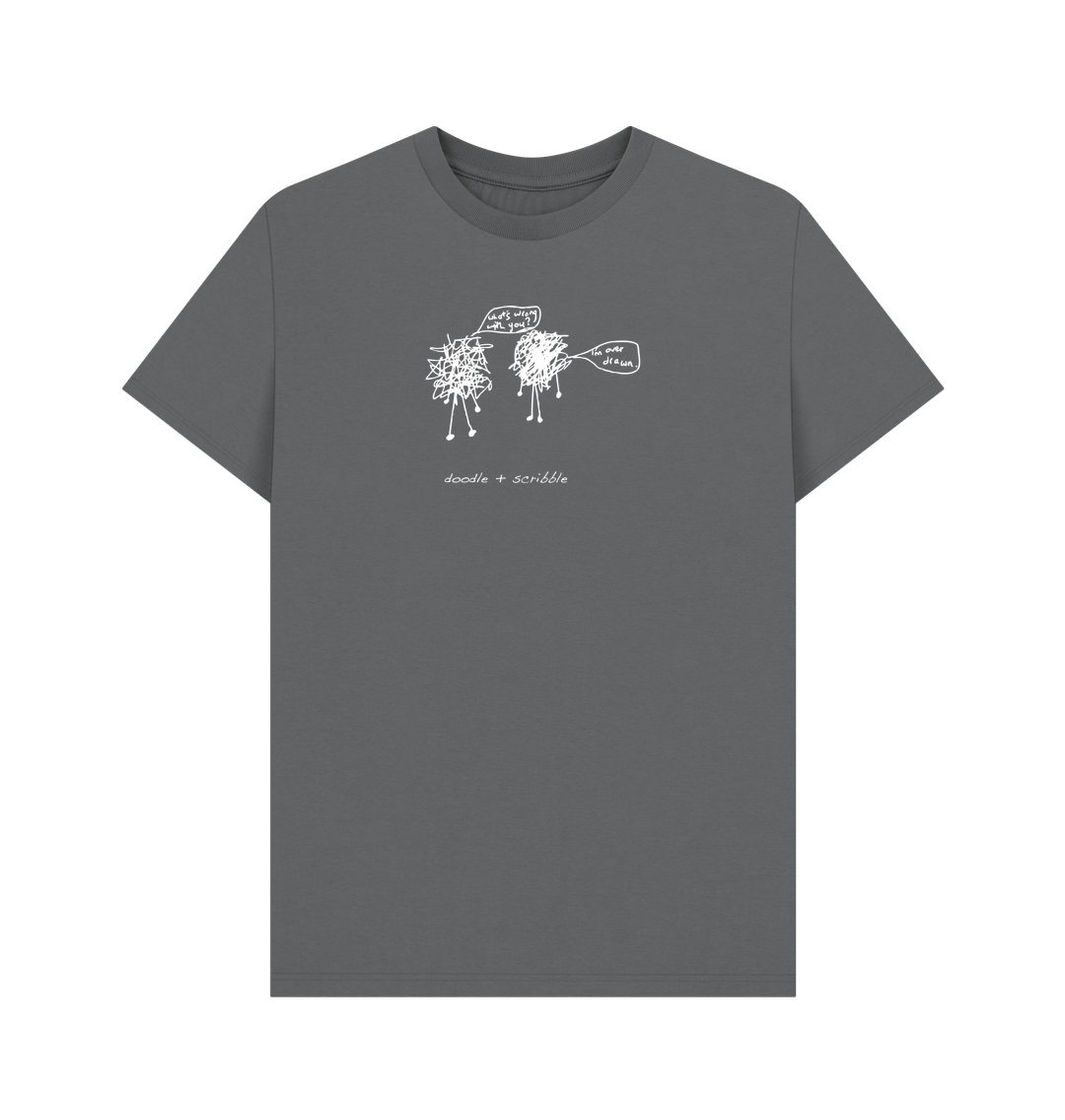 Slate Grey I'm Over Drawn graphic t-shirt