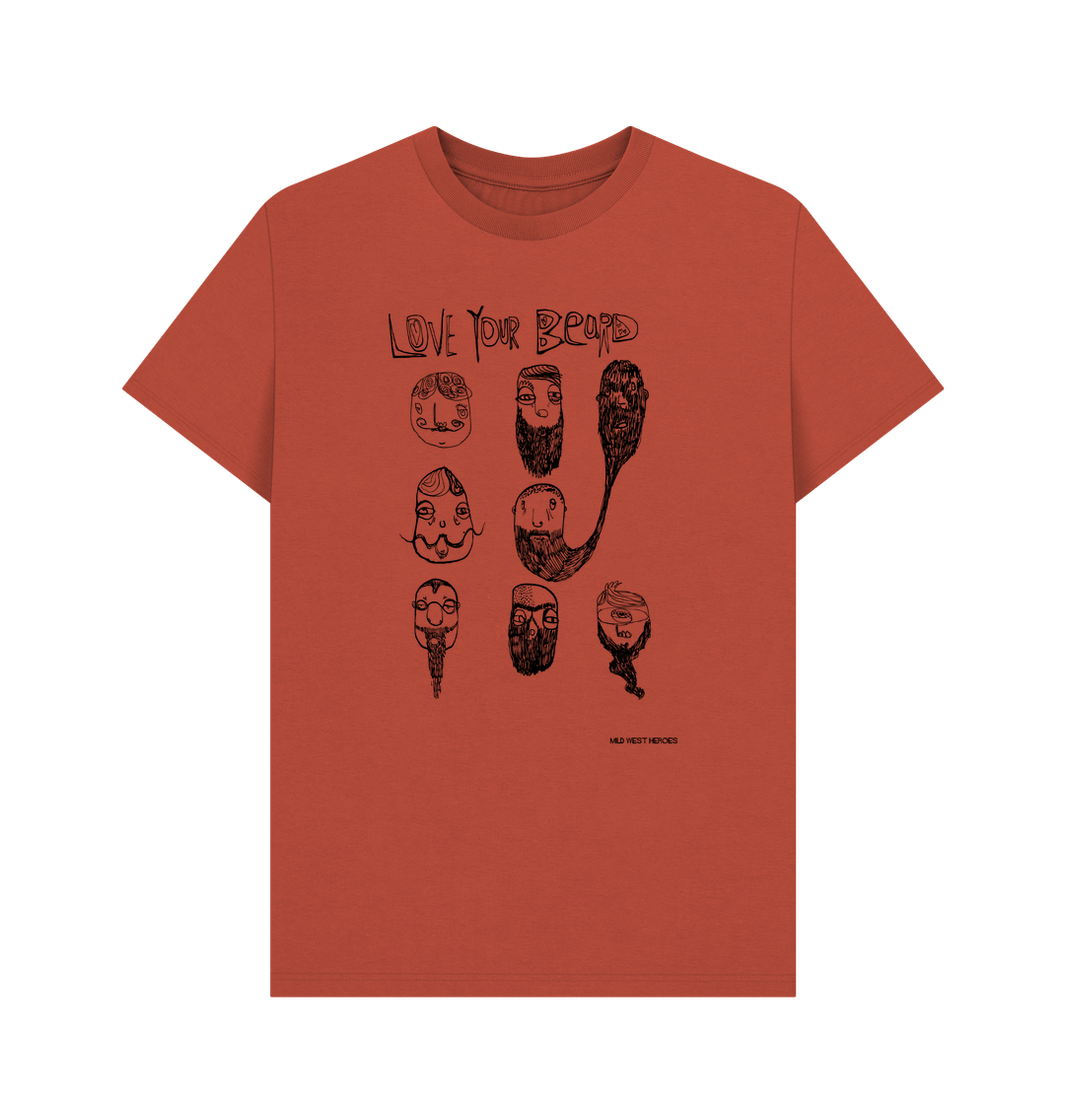 Rust Love Your Beard graphic t-shirt