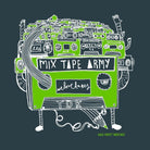 Detail of Denim Blue Mix Tape Army organic cotton t-shirt