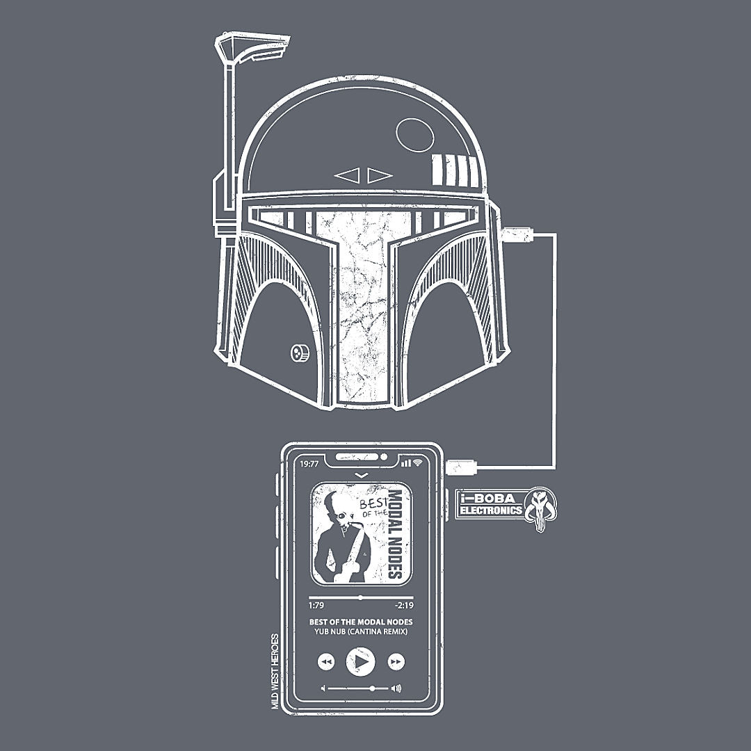 I Bobba design printed on a light charcoal t-shirt