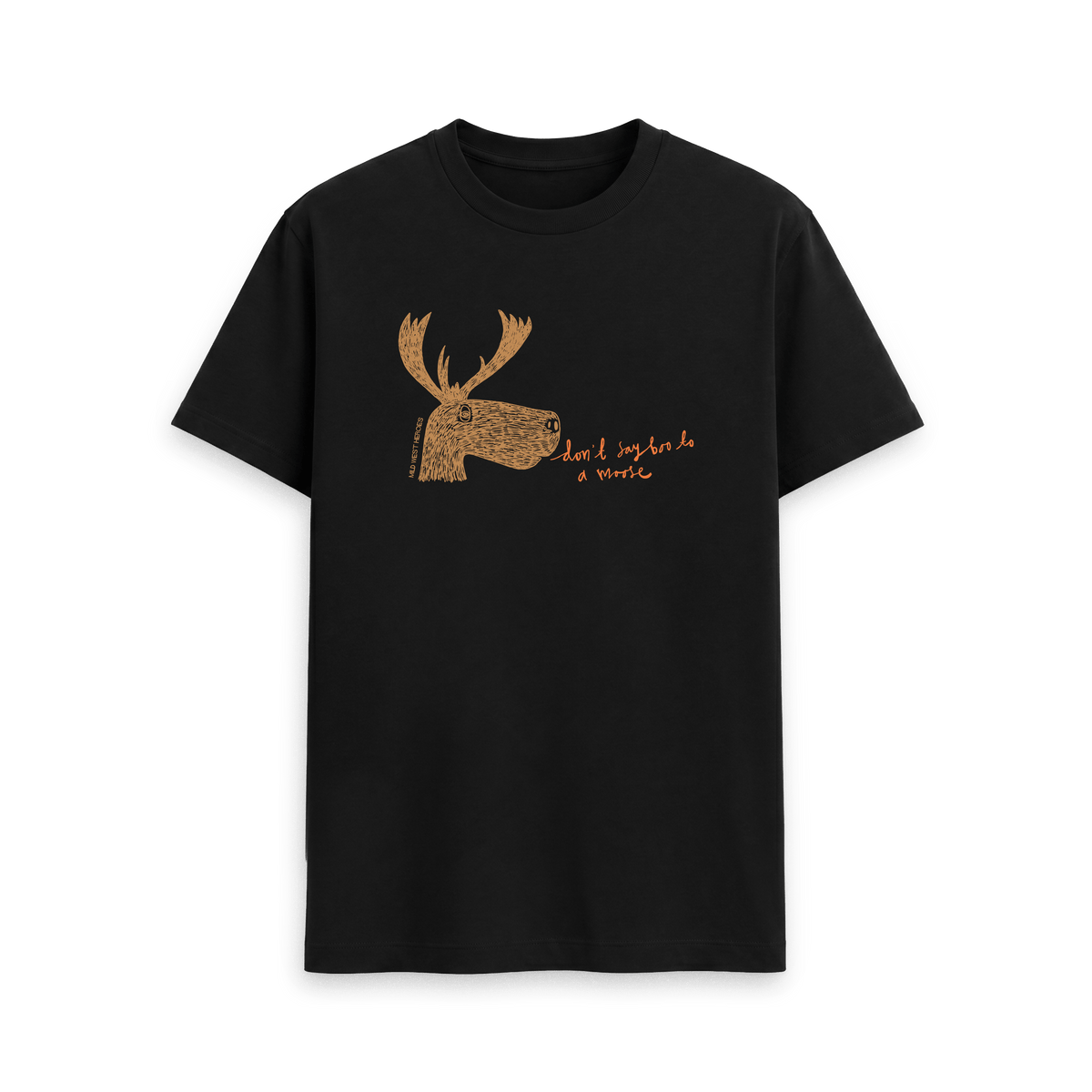 Black Printed T-shirt Front