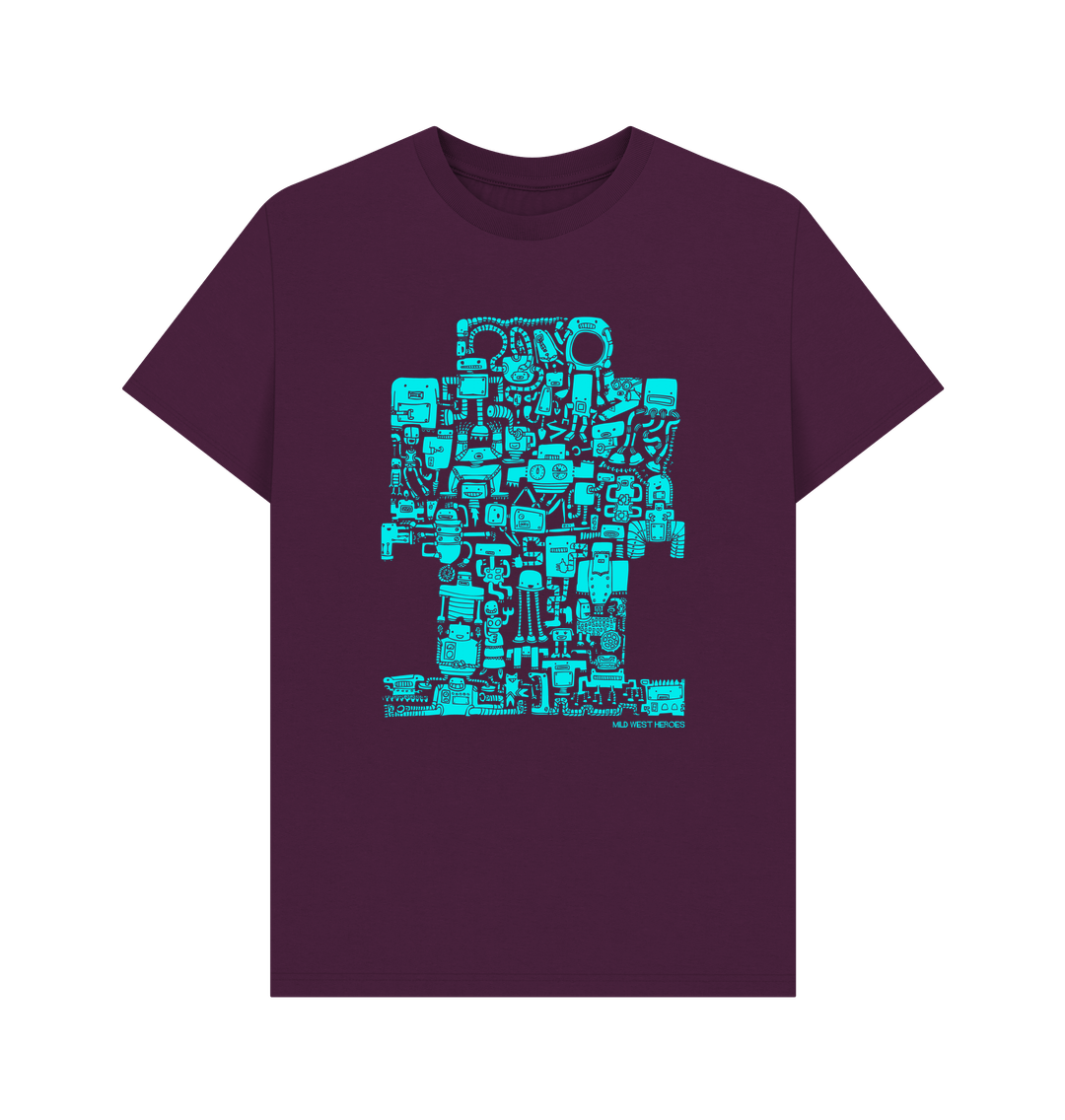 Purple I Robots organic cotton t-shirt