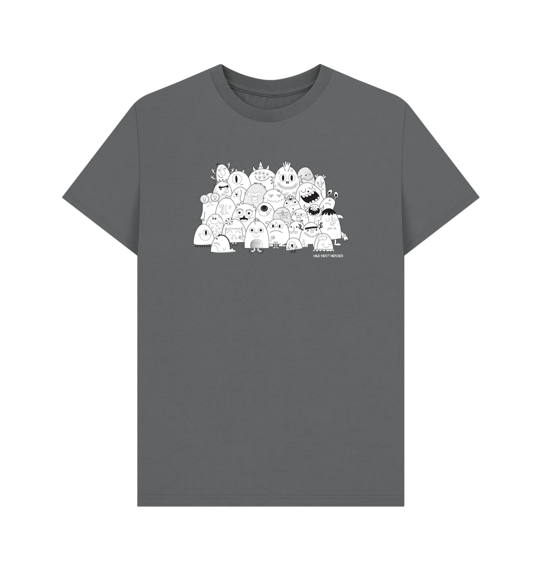 Slate Grey Monster Club graphic t-shirt