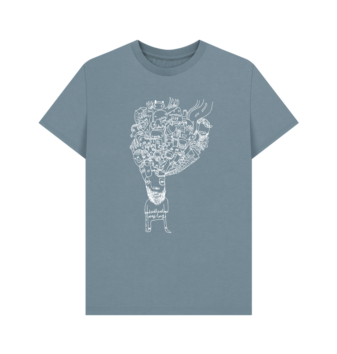 Stone Blue Printed T-shirt Front