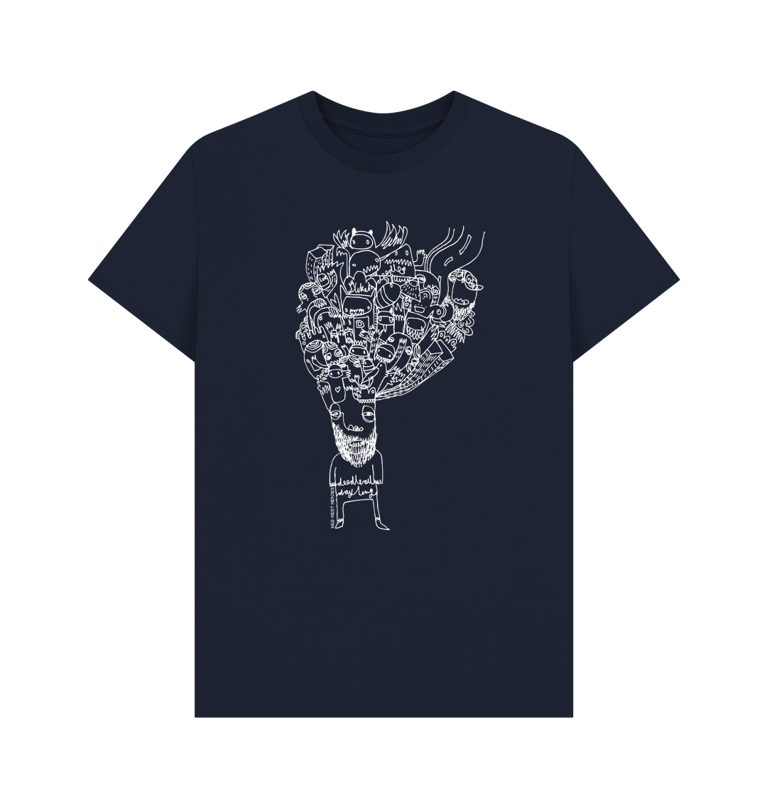 Navy Blue Printed T-shirt Front