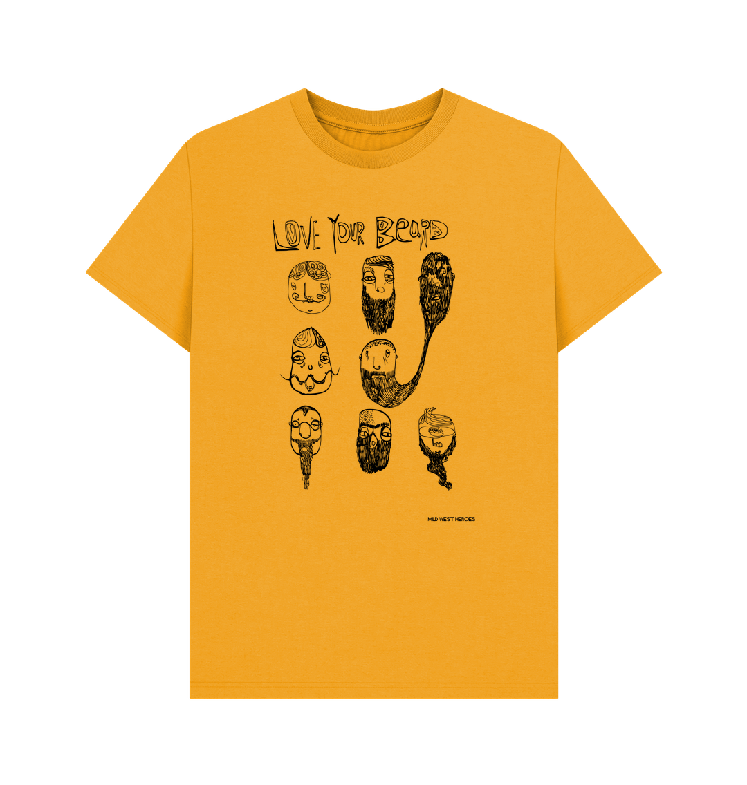 Mustard Love Your Beard graphic t-shirt