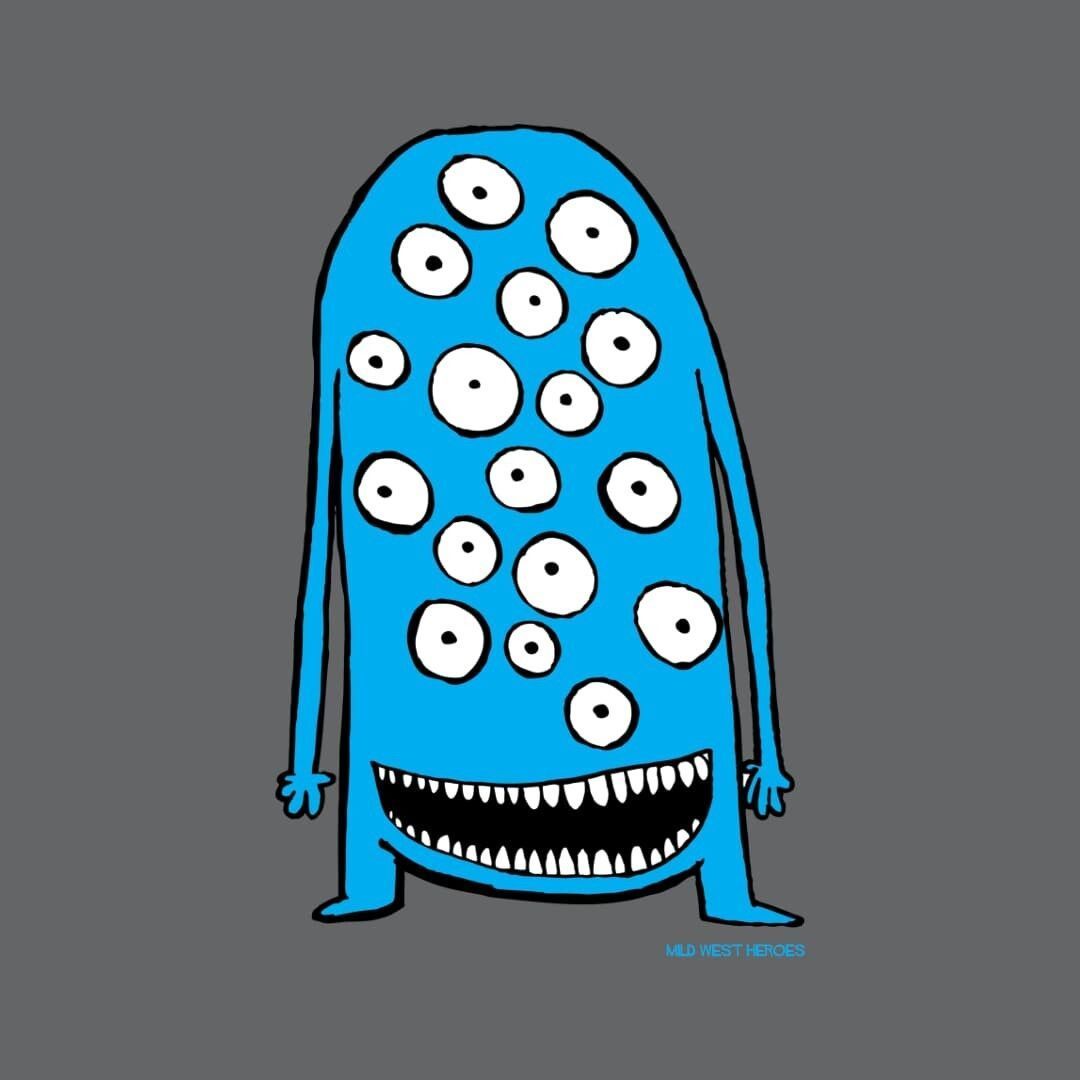 Detail of Slate Grey  It's Geoff! organic cotton t-shirt