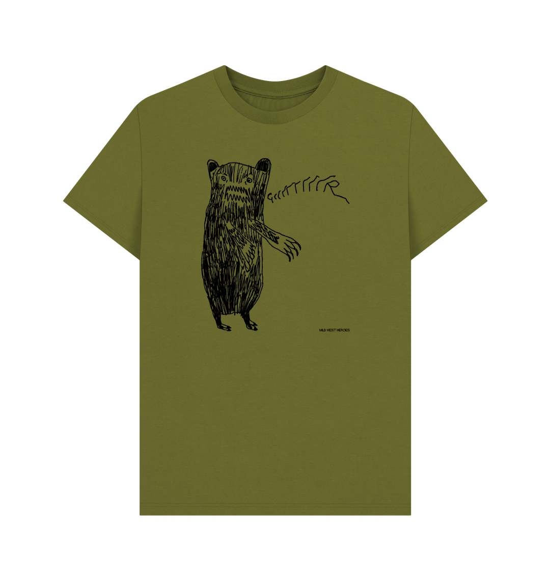 Moss Green Grrrrrrr Bear AKA 'Brian' graphic t-shirt
