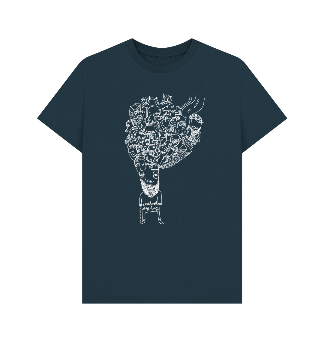 Denim Blue Printed T-shirt Front
