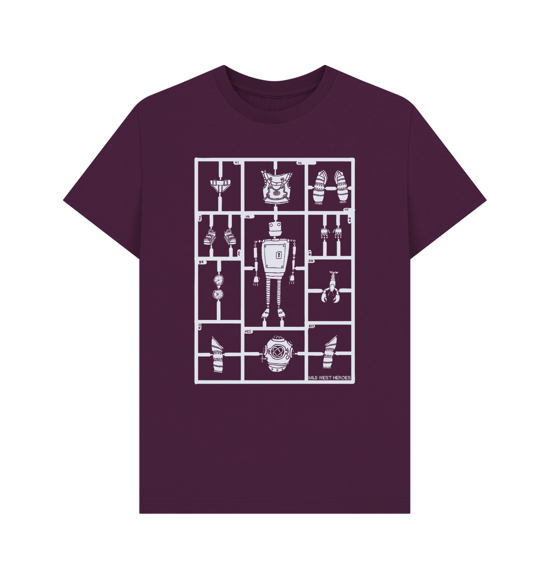Purple Airfix Robot organic cotton t-shirt