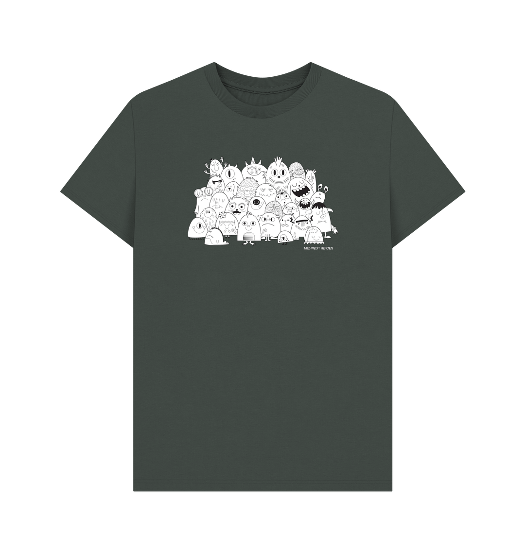 Dark Grey Monster Club graphic t-shirt