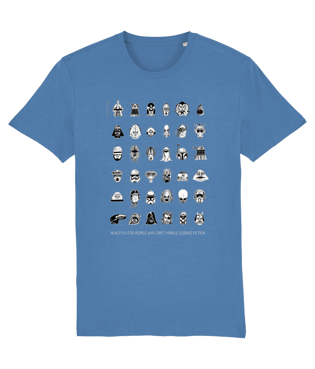 Reality is ... sci-fi graphic t-shirt in bright blue