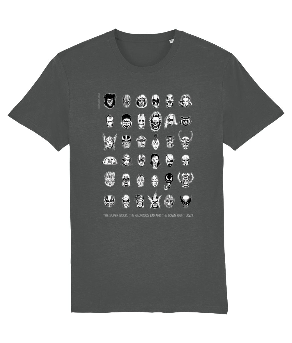 Marvelous Supers superhero graphic t-shirt in anthracite