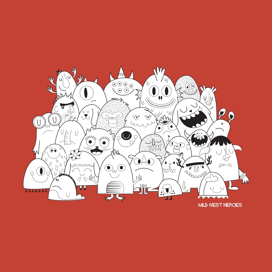 Detail of Rust Monster Club graphic t-shirt