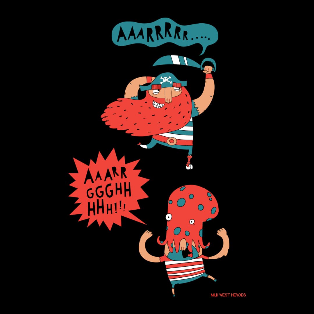 Detail of Black Why Are Pirates Called Pirates? graphic t-shirt design